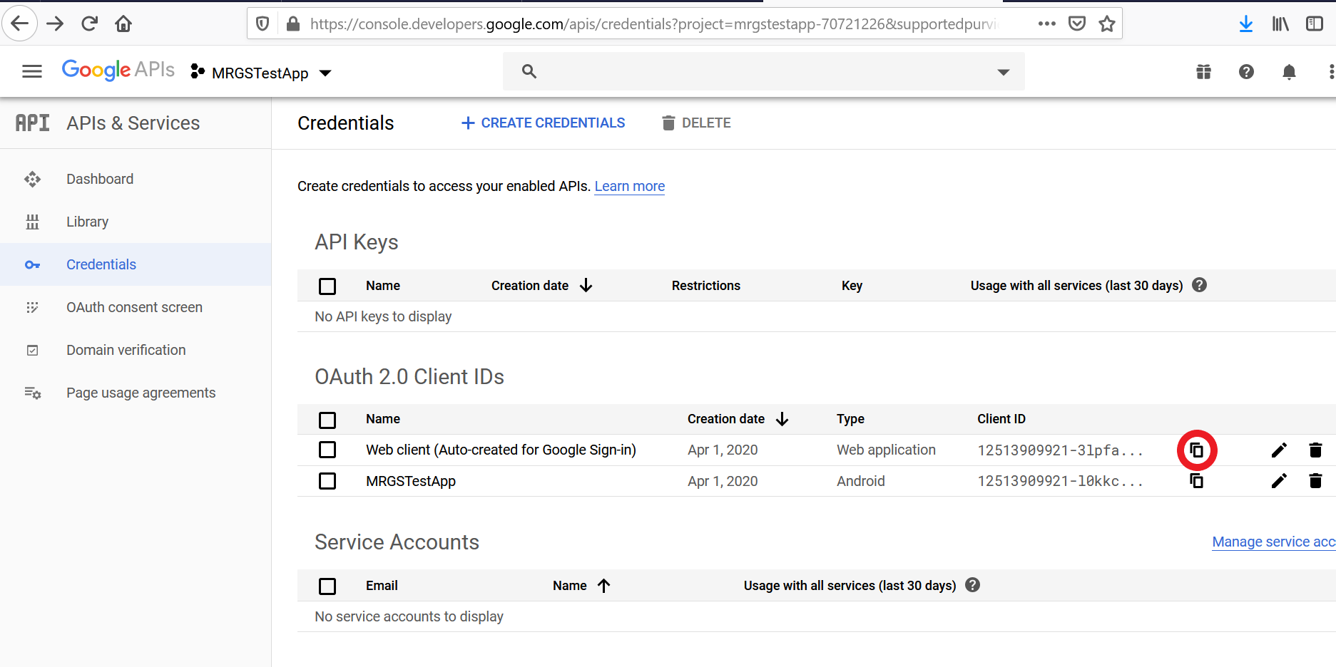 google-developer-console-credentials